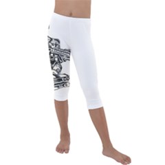 Scarface Movie Traditional Tattoo Kids  Lightweight Velour Capri Leggings  by tradlinestyle