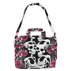 Black And White Rose Sugar Skull Macbook Pro 13  Shoulder Laptop Bag  by GardenOfOphir