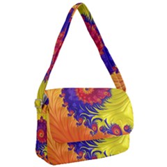 Fractal Spiral Bright Colors Courier Bag by Ravend