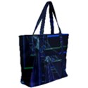 Screen Glitch Broken  Crack  Fracture  Glass Pattern Zip Up Canvas Bag View2
