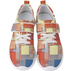 Art Abstract Rectangle Square Men s Velcro Strap Shoes by Ravend