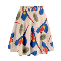 Bird Animals Parrot Pattern High Waist Skirt by Ravend