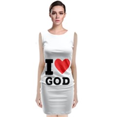 I Love God Sleeveless Velvet Midi Dress by ilovewhateva