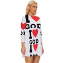 I love god Long Sleeve Babydoll Dress View3