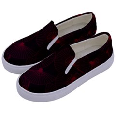 Folding Fan Seamless Pattern Kids  Canvas Slip Ons by Pakemis