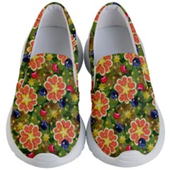 Fruits Star Blueberry Cherry Leaf Kids Lightweight Slip Ons by Pakemis