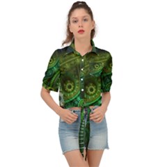 Abstract Pattern Design Art Fabric Decoration Tie Front Shirt  by danenraven