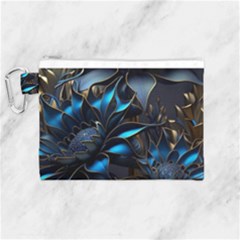 Flower Metal Flowers Sculpture Canvas Cosmetic Bag (medium) by Ravend