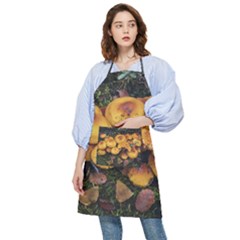 Orange Mushrooms In Patagonia Forest, Ushuaia, Argentina Pocket Apron by dflcprintsclothing