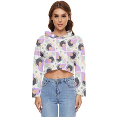 Pattern Pastel Drawing Art Women s Lightweight Cropped Hoodie by Uceng