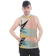 Leaves Pattern Design Colorful Men s Sleeveless Hoodie by Uceng