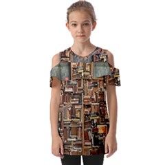 Books Fold Over Open Sleeve Top by artworkshop
