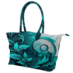 Turquoise Flower Background Canvas Shoulder Bag by artworkshop