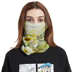 Watercolor Yellow And-white Flower Background Face Covering Bandana (two Sides) by artworkshop
