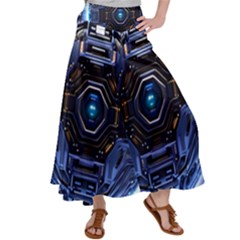 Ai Generated Digital Technology Computer Internet Satin Palazzo Pants by Ravend