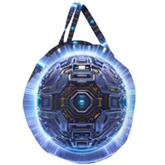 Ai Generated Digital Technology Computer Internet Giant Round Zipper Tote by Ravend