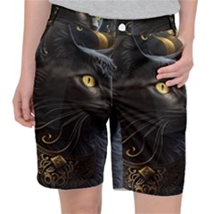 Ai Generated Cat Moon Feline Cute Pocket Shorts by Ravend