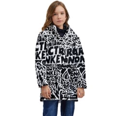 Arctic Monkeys Digital Wallpaper Pattern No People Creativity Kid s Hooded Longline Puffer Jacket by Sudhe