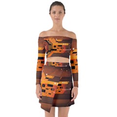 Technology Design Tech Computer Future Business Off Shoulder Top With Skirt Set by Ravend
