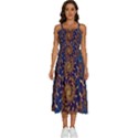 Fractal Spiral Art Pattern Blue Design Sleeveless Shoulder Straps Boho Dress View1