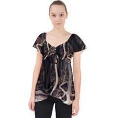 Tree Nature Landscape Forest Lace Front Dolly Top by Ravend