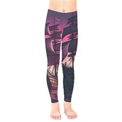 Ship Pirate Adventure Landscape Ocean Sun Heaven Kids  Classic Winter Leggings by danenraven