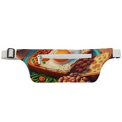 Ai Generated Breakfast Egg Beans Toast Plate Active Waist Bag by danenraven