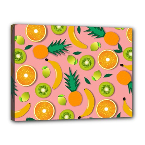 Fruits Tropical Pattern Design Art Canvas 16  X 12  (stretched) by Ravend