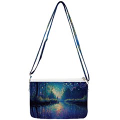 Oil Painting Night Scenery Fantasy Double Gusset Crossbody Bag by Ravend
