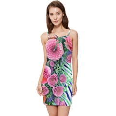 Adorned Watercolor Flowers Summer Tie Front Dress by GardenOfOphir