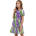 Classy watercolor flowers Kids  Puff Sleeved Dress View3