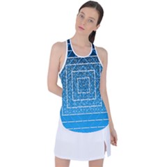 Network Social Abstract Racer Back Mesh Tank Top by Ravend