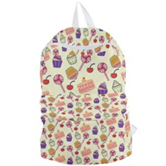 Happy Birthday Cupcake Pattern Lollipop Flat Design Foldable Lightweight Backpack by Ravend