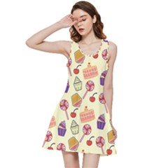 Happy Birthday Cupcake Pattern Lollipop Flat Design Inside Out Racerback Dress by Ravend