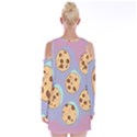 Cookies Chocolate Chips Chocolate Cookies Sweets Velvet Long Sleeve Shoulder Cutout Dress View2
