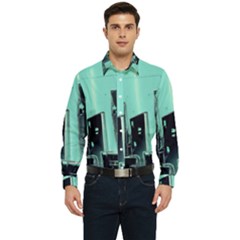 Buildings City Urban Destruction Background Men s Long Sleeve  Shirt by Ravend