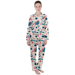 Shapes Pattern  Women s Long Sleeve Satin Pajamas Set	 by Sobalvarro