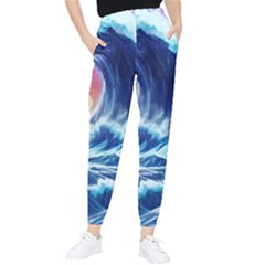 Storm Tsunami Waves Ocean Sea Nautical Nature Tapered Pants by Ravend