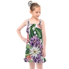 Brilliant Blushing Blossoms Kids  Overall Dress by GardenOfOphir