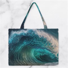 Tsunami Waves Ocean Sea Water Rough Seas 2 Zipper Medium Tote Bag by Ravend