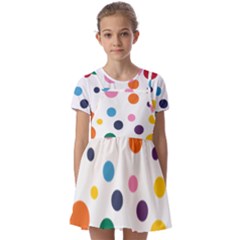 Polka Dot Kids  Short Sleeve Pinafore Style Dress by 8989