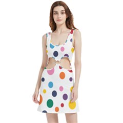 Polka Dot Velour Cutout Dress by 8989
