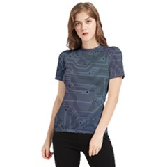 Circuit Board Circuits Mother Board Computer Chip Women s Short Sleeve Rash Guard by Ravend