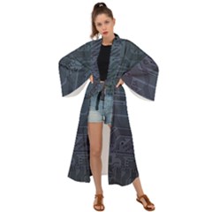 Circuit Board Circuits Mother Board Computer Chip Maxi Kimono by Ravend