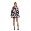 Bountiful Blossoms Round Neck Long Sleeve Bohemian Style Chiffon Mini Dress View4