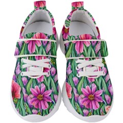 Cheerful And Cheery Blooms Kids  Velcro Strap Shoes by GardenOfOphir