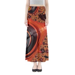 Fractal Background Pattern Texture Abstract Design Full Length Maxi Skirt by Ravend