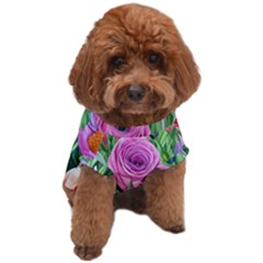 Classic Watercolor Flowers Dog T-shirt by GardenOfOphir