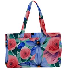 Classy Watercolor Flowers Canvas Work Bag by GardenOfOphir