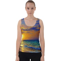 Nature Sunset Velvet Tank Top by GardenOfOphir